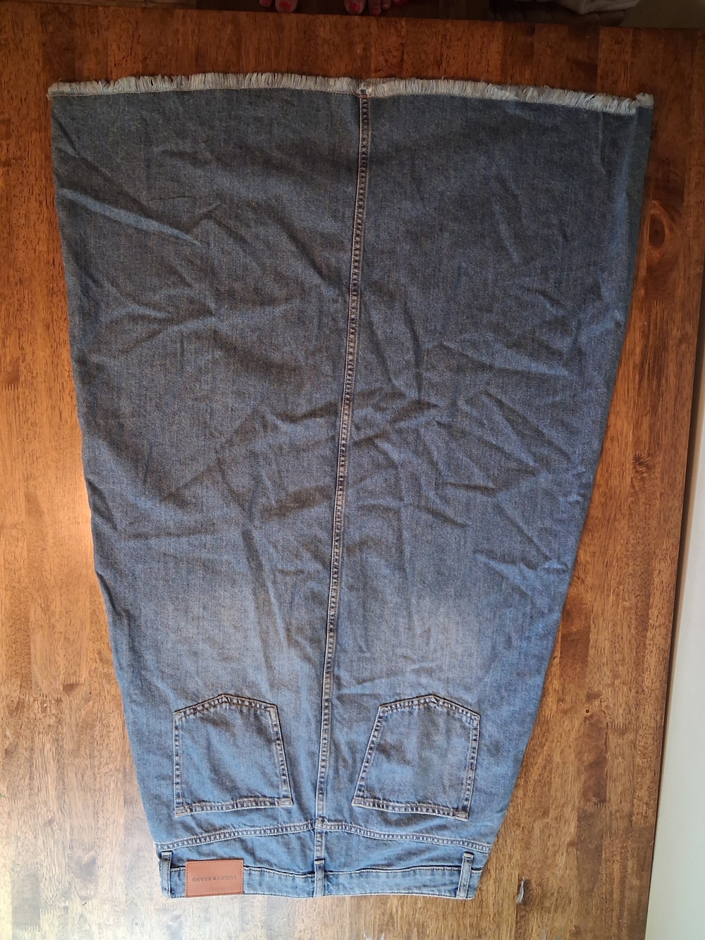 Lucky Brand Light Blue Denim Maxi Skirt with Raw Hem 12/31 - Picture 7 of 8